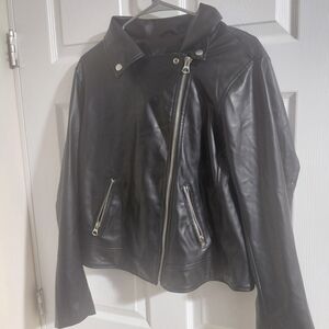 Torrid Black Leather Jacket with Silver Accents